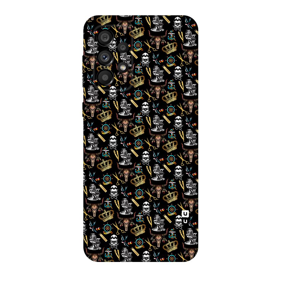 Cool Barber Pattern Original Polycarbonate Back Case for Galaxy A73 5G