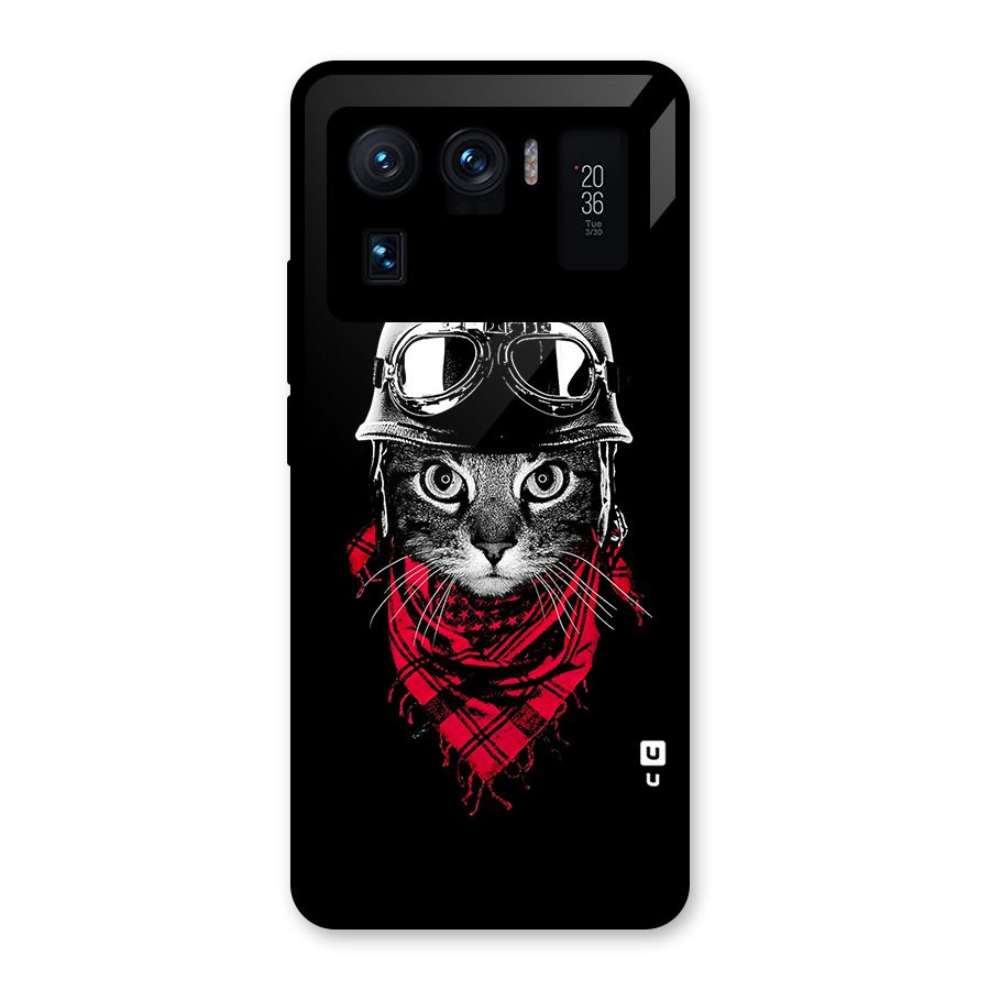 Cool Biker Cat Glass Back Case for Mi 11 Ultra