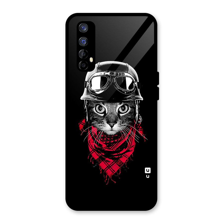 Cool Biker Cat Glass Back Case for Realme Narzo 20 Pro