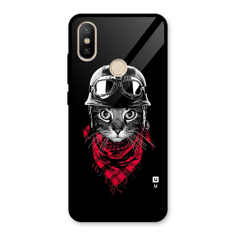 Cool Biker Cat Glass Back Case for Redmi A2