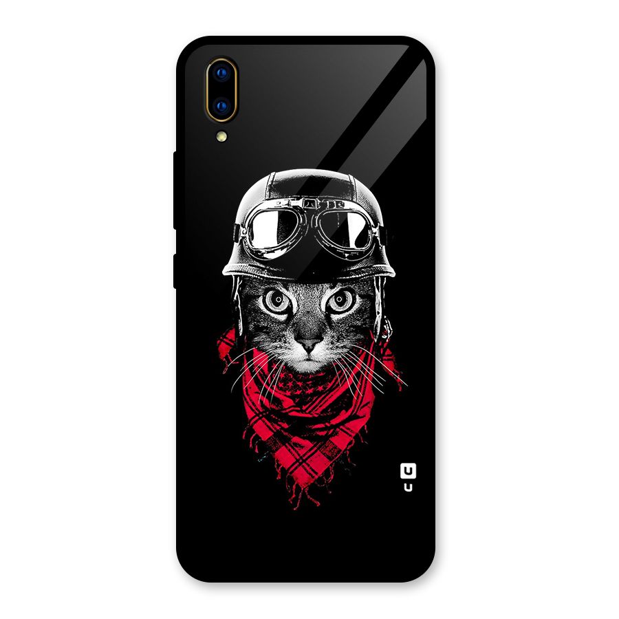 Cool Biker Cat Glass Back Case for Vivo V11 Pro