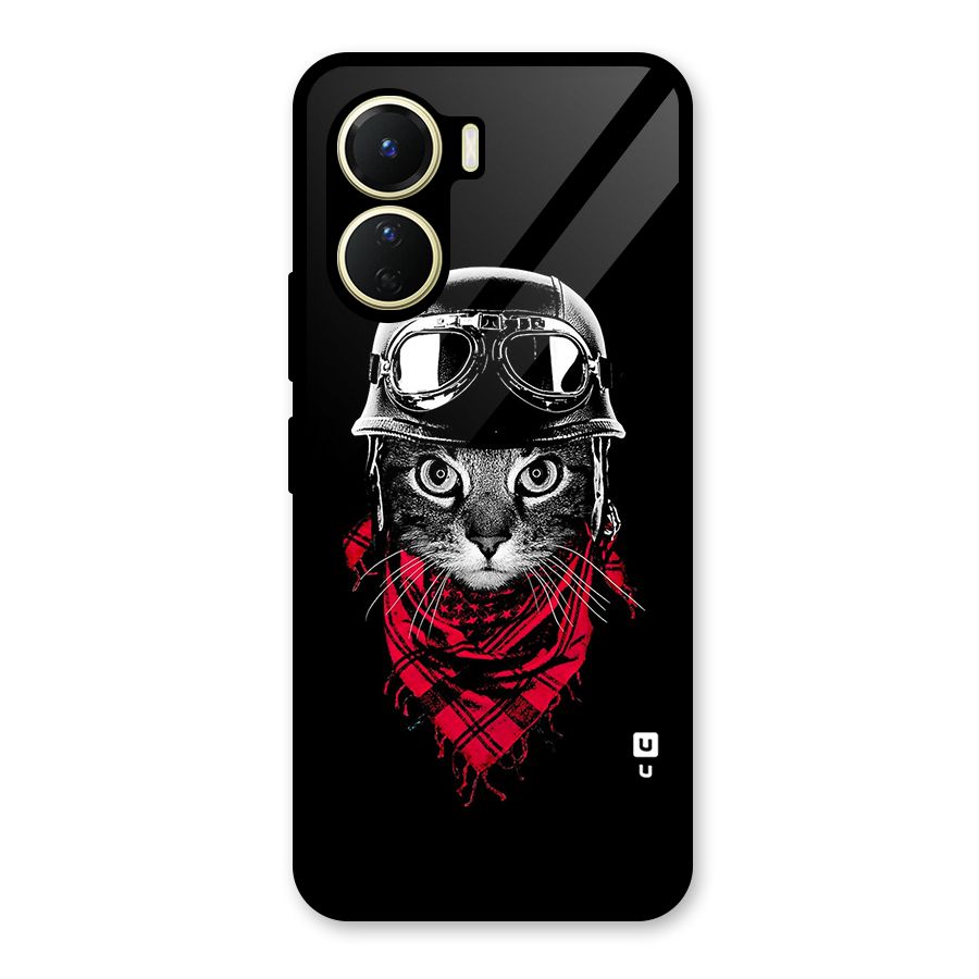 Cool Biker Cat Glass Back Case for Vivo Y56