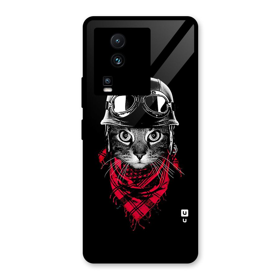 Cool Biker Cat Glass Back Case for Vivo iQOO Neo 7 Pro