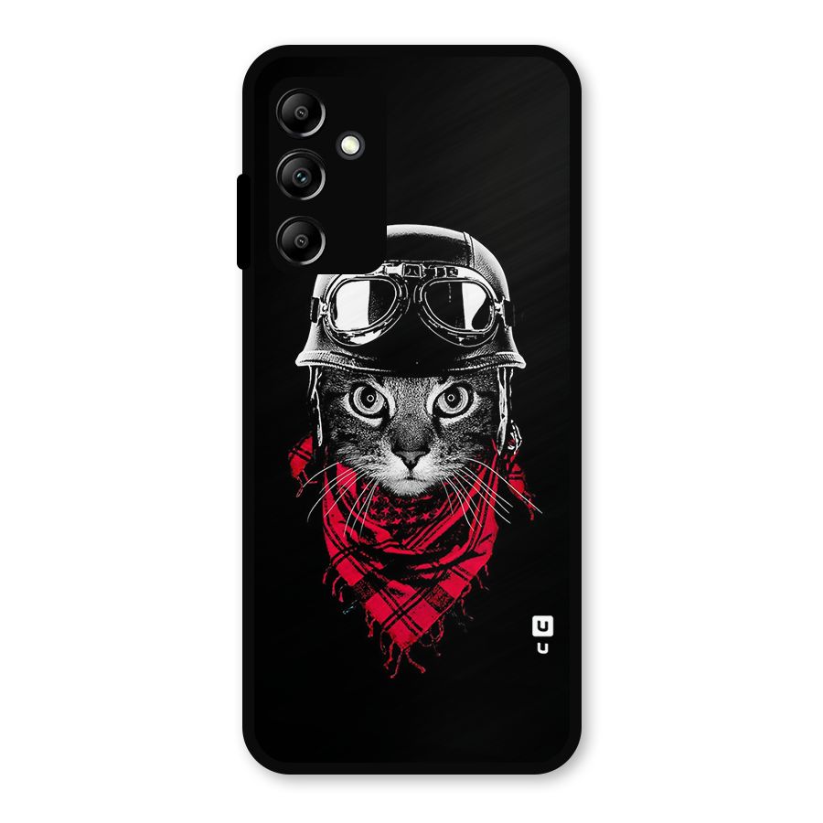 Cool Biker Cat Metal Back Case for Galaxy A14 5G