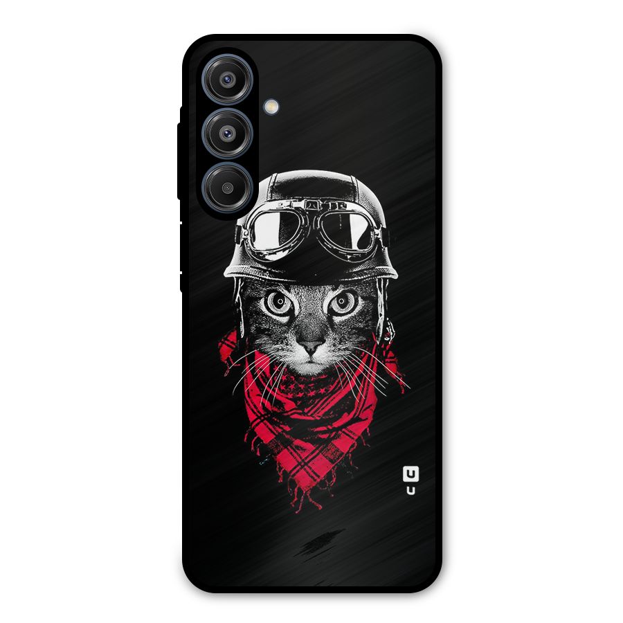 Cool Biker Cat Metal Back Case for Galaxy A16 5G