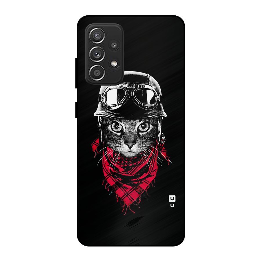 Cool Biker Cat Metal Back Case for Galaxy A52s 5G