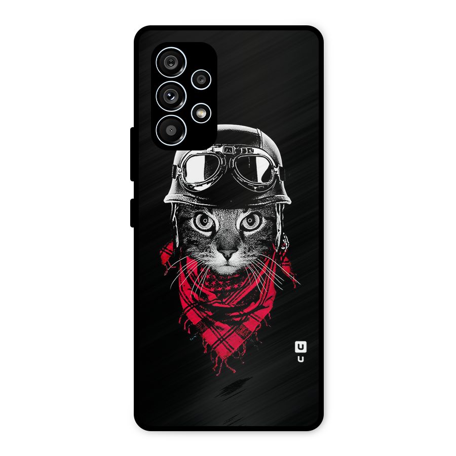 Cool Biker Cat Metal Back Case for Galaxy A53 5G
