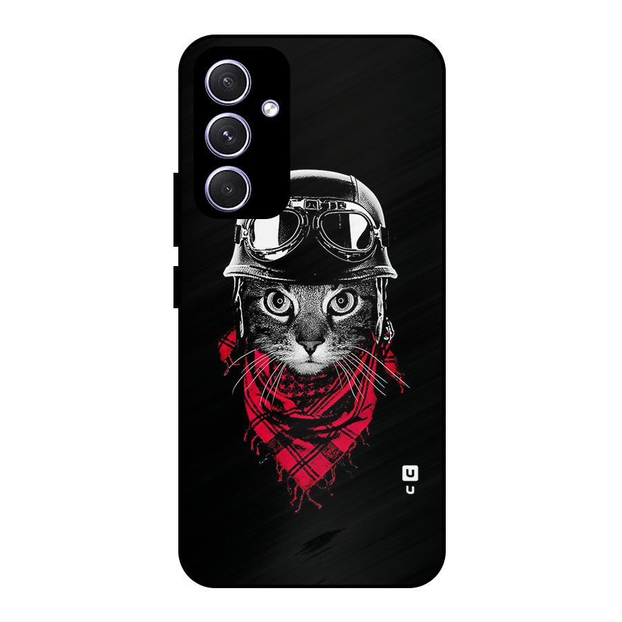 Cool Biker Cat Metal Back Case for Galaxy A54