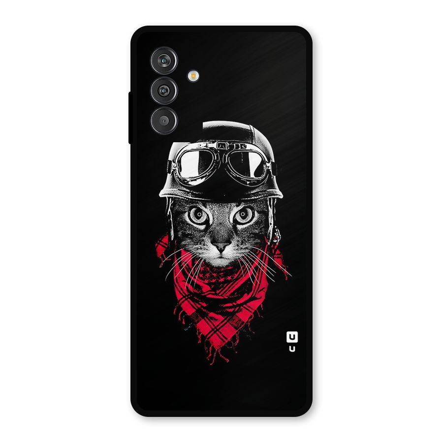 Cool Biker Cat Metal Back Case for Galaxy F13