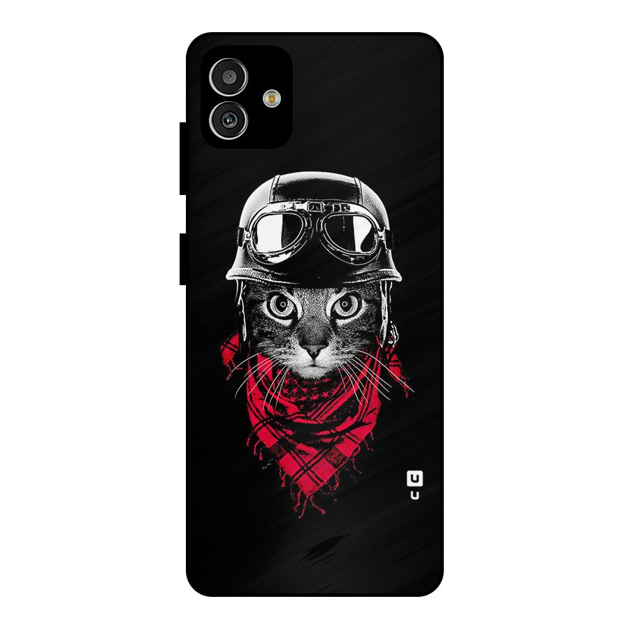 Cool Biker Cat Metal Back Case for Galaxy M13 5G