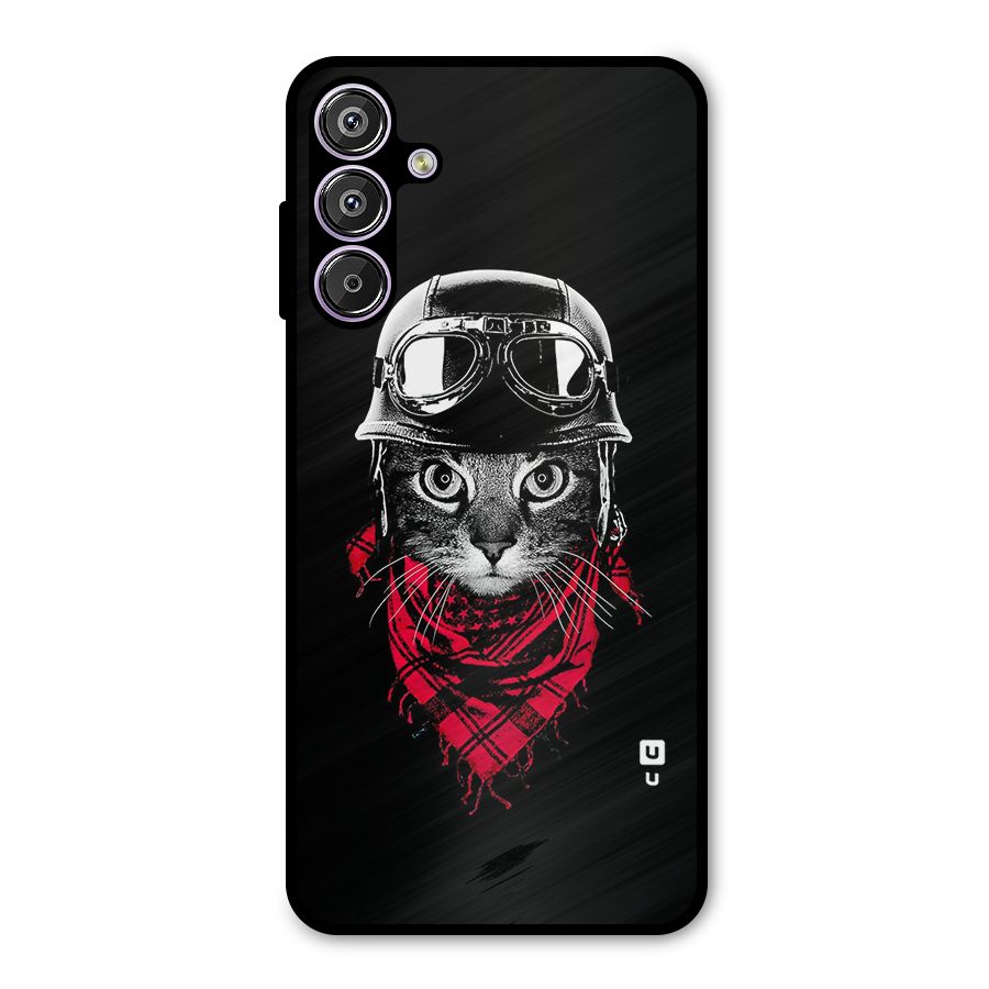 Cool Biker Cat Metal Back Case for Galaxy M15