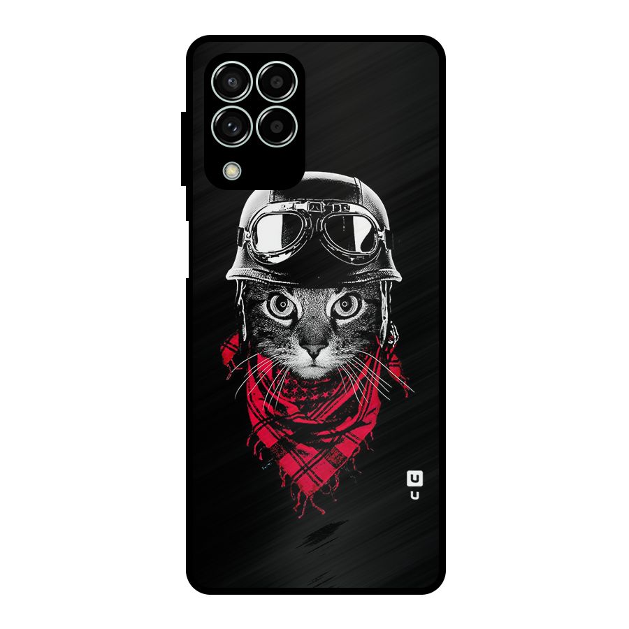 Cool Biker Cat Metal Back Case for Galaxy M33