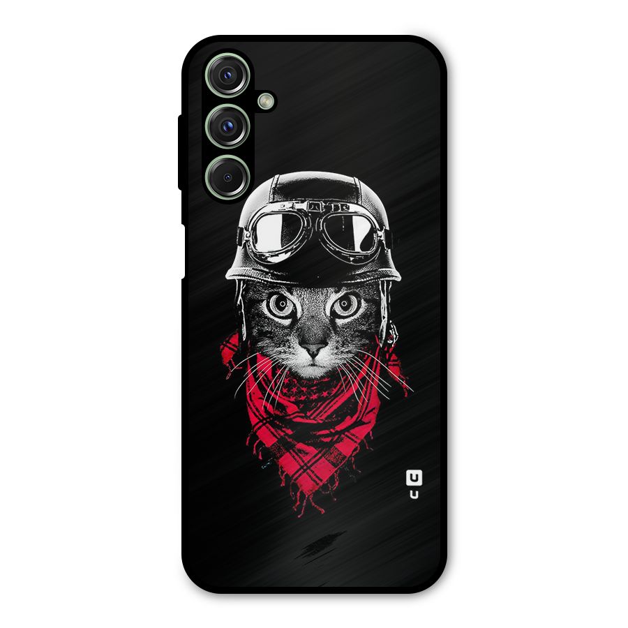 Cool Biker Cat Metal Back Case for Galaxy M34