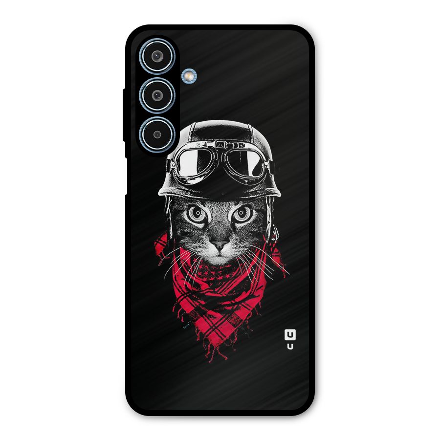 Cool Biker Cat Metal Back Case for Galaxy M35