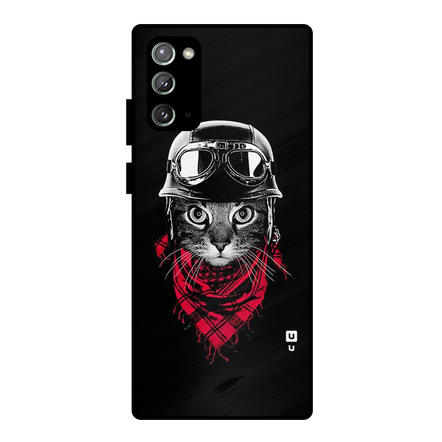 Cool Biker Cat Metal Back Case for Galaxy Note 20