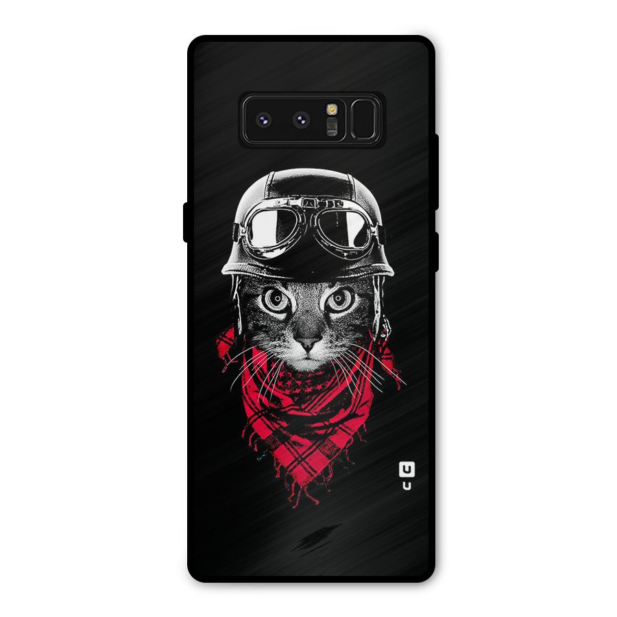 Cool Biker Cat Metal Back Case for Galaxy Note 8