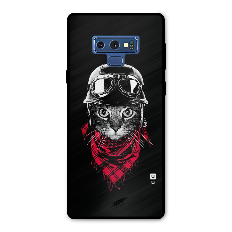 Cool Biker Cat Metal Back Case for Galaxy Note 9