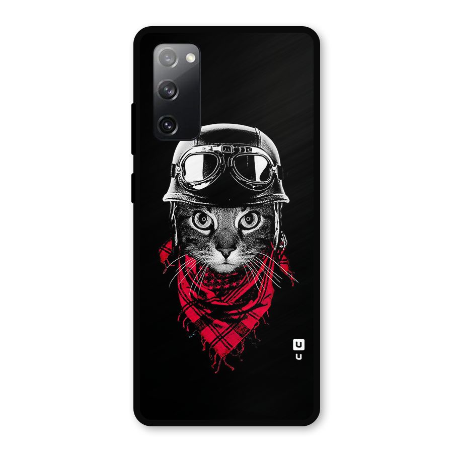 Cool Biker Cat Metal Back Case for Galaxy S20 FE