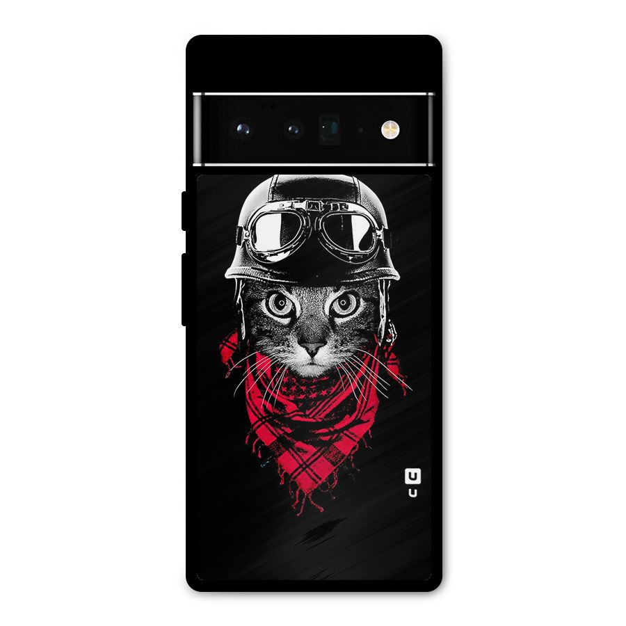 Cool Biker Cat Metal Back Case for Google Pixel 6 Pro