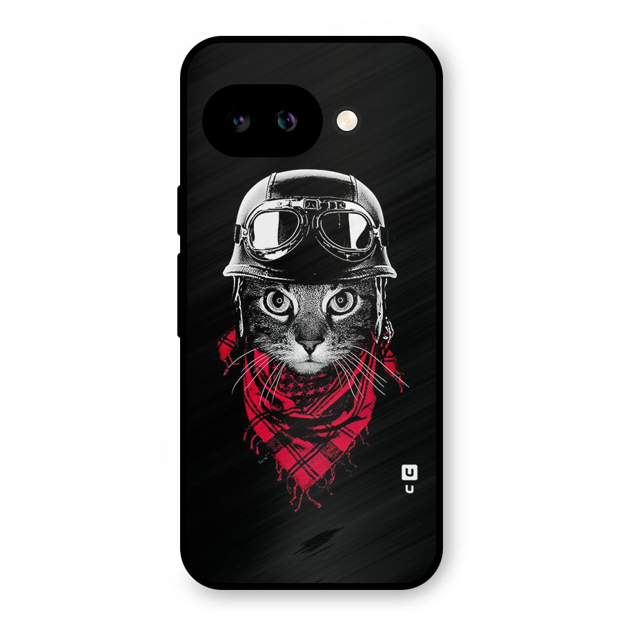 Cool Biker Cat Metal Back Case for Google Pixel 9a