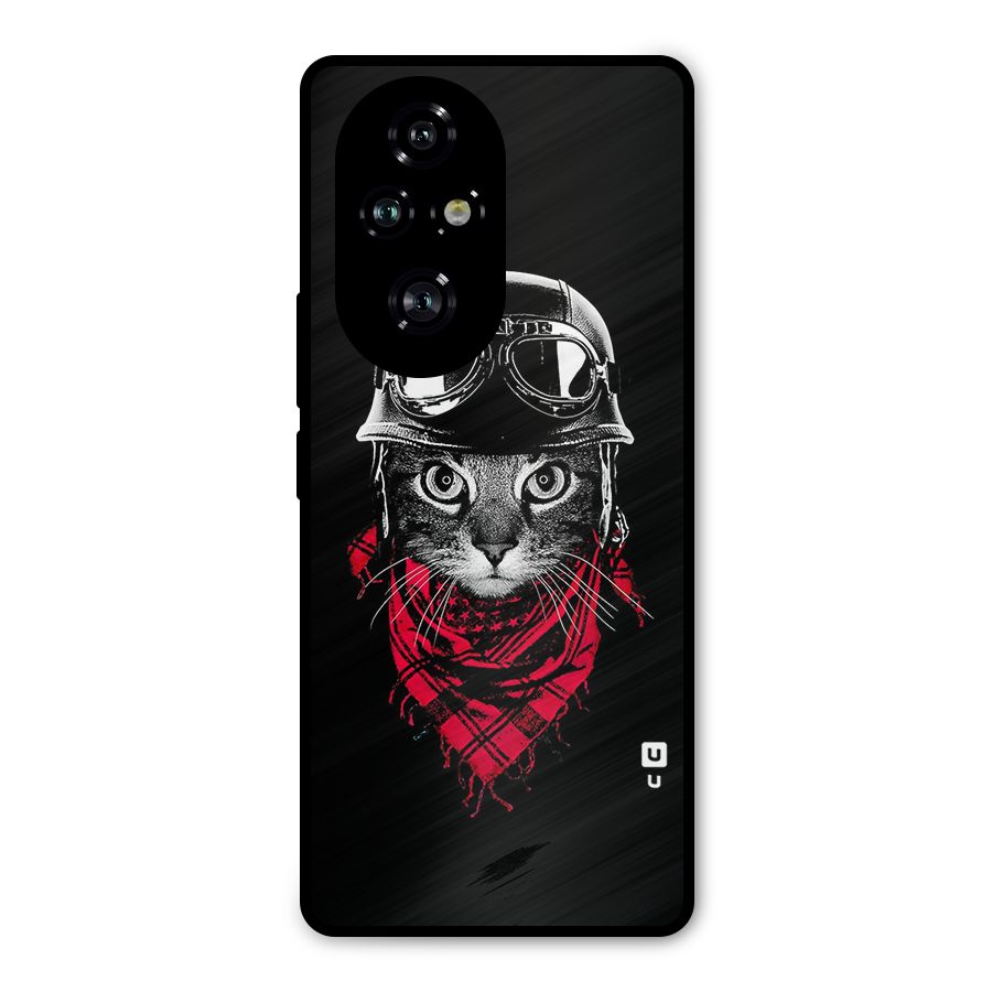 Cool Biker Cat Metal Back Case for Honor 200 Pro