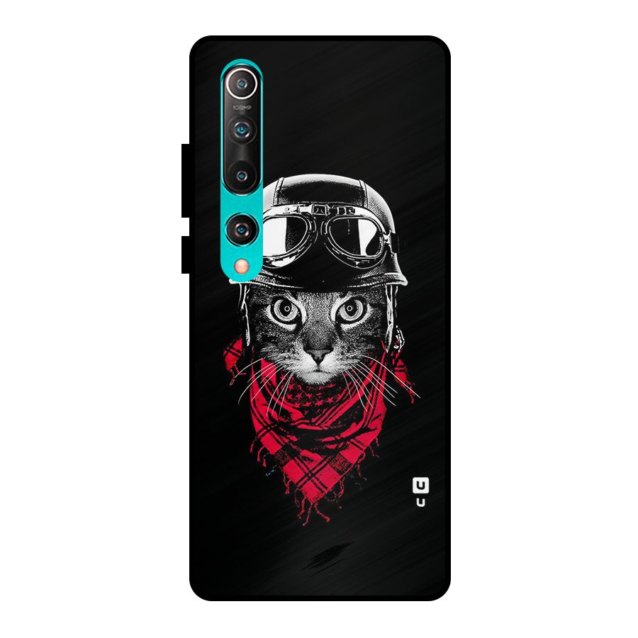 Cool Biker Cat Metal Back Case for Mi 10