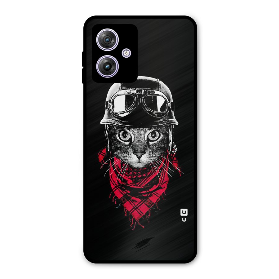 Cool Biker Cat Metal Back Case for Moto G64