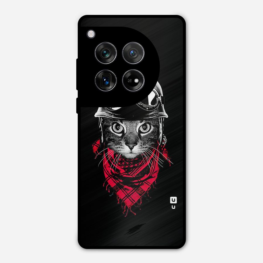 Cool Biker Cat Metal Back Case for OnePlus 12