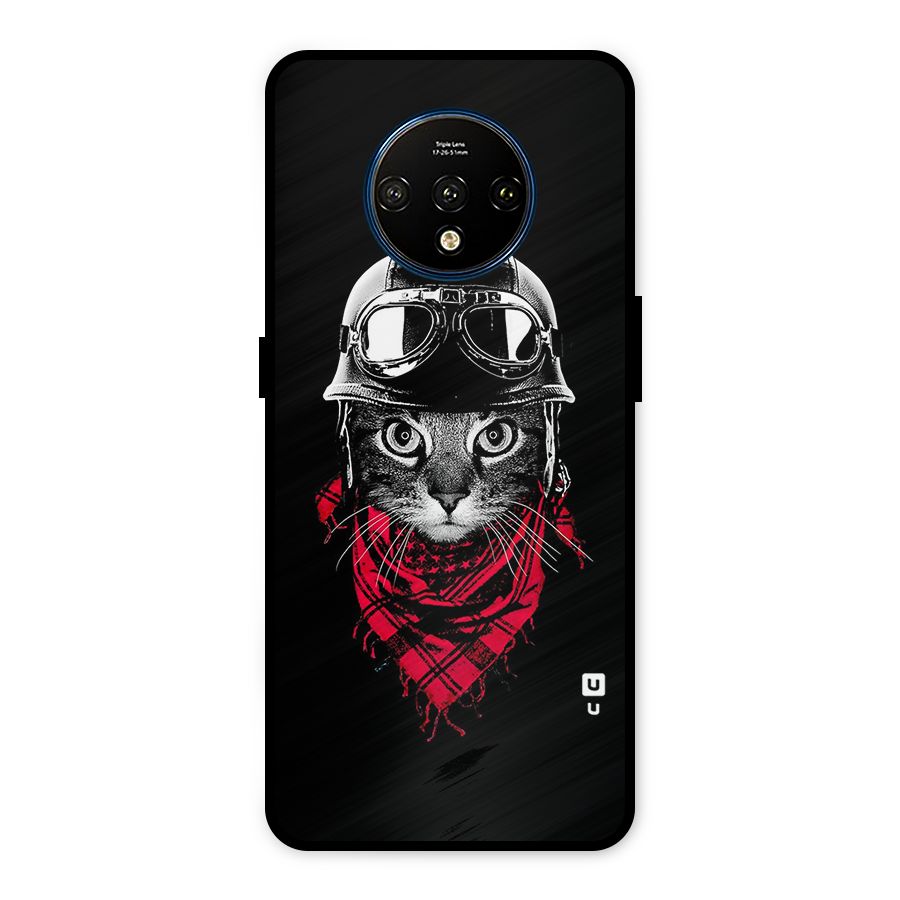 Cool Biker Cat Metal Back Case for OnePlus 7T