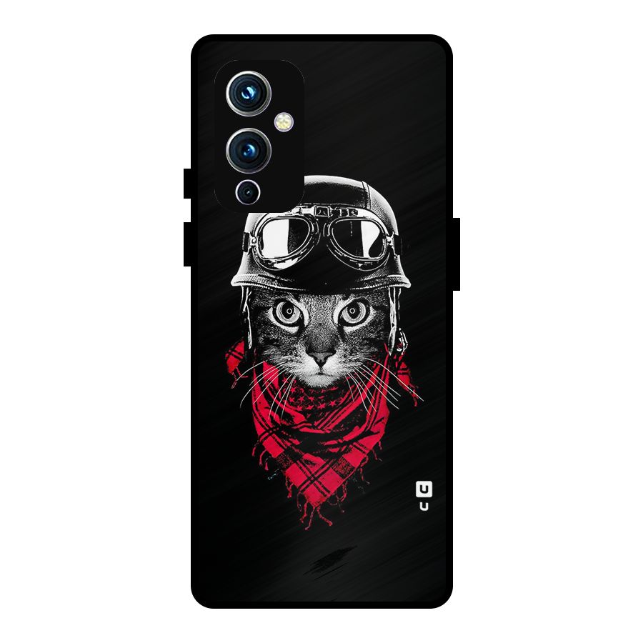 Cool Biker Cat Metal Back Case for OnePlus 9