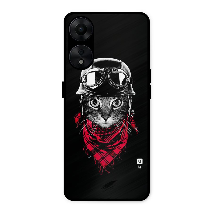 Cool Biker Cat Metal Back Case for Oppo A78 5G