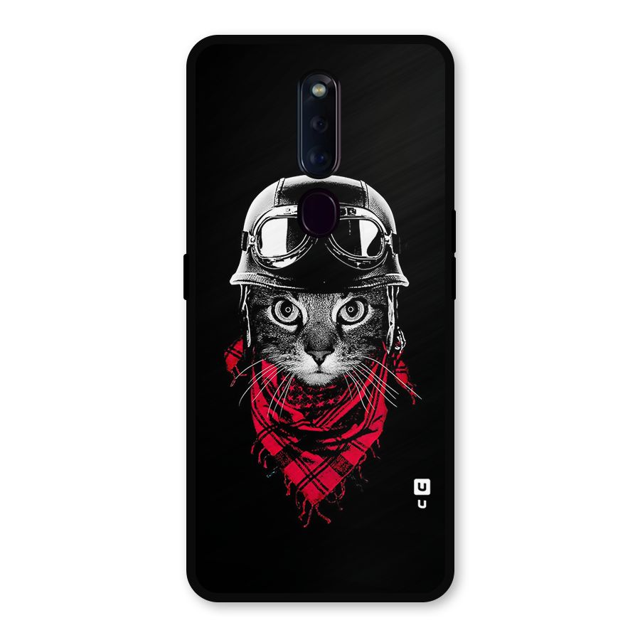 Cool Biker Cat Metal Back Case for Oppo F11 Pro