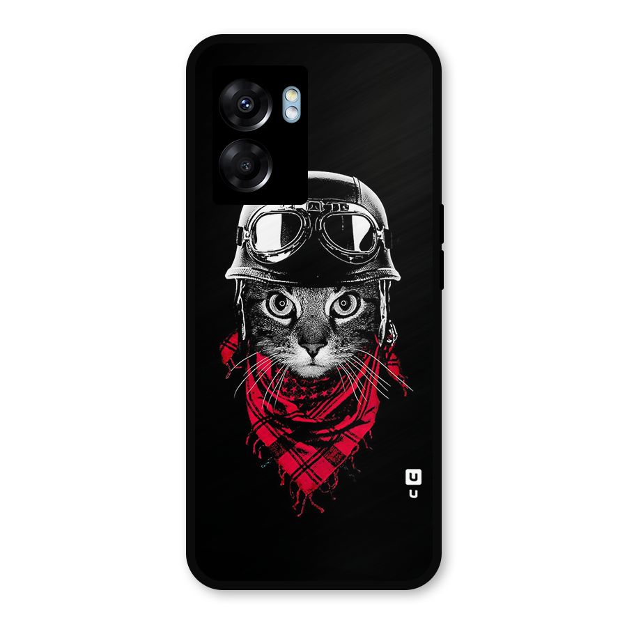 Cool Biker Cat Metal Back Case for Oppo K10 (5G)