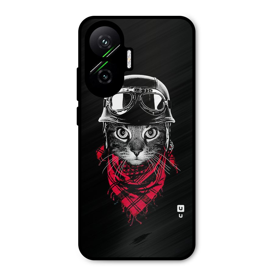 Cool Biker Cat Metal Back Case for Poco F7