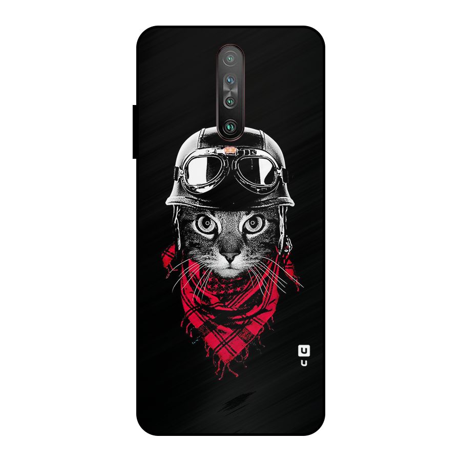 Cool Biker Cat Metal Back Case for Poco X2