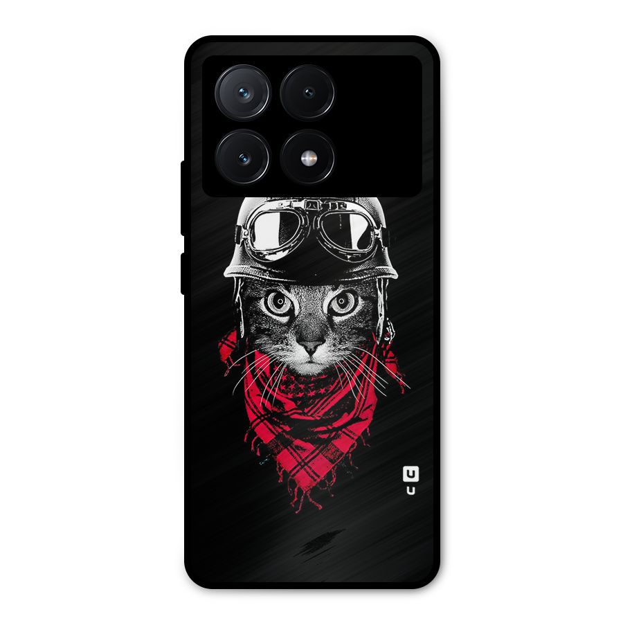 Cool Biker Cat Metal Back Case for Poco X6 Pro