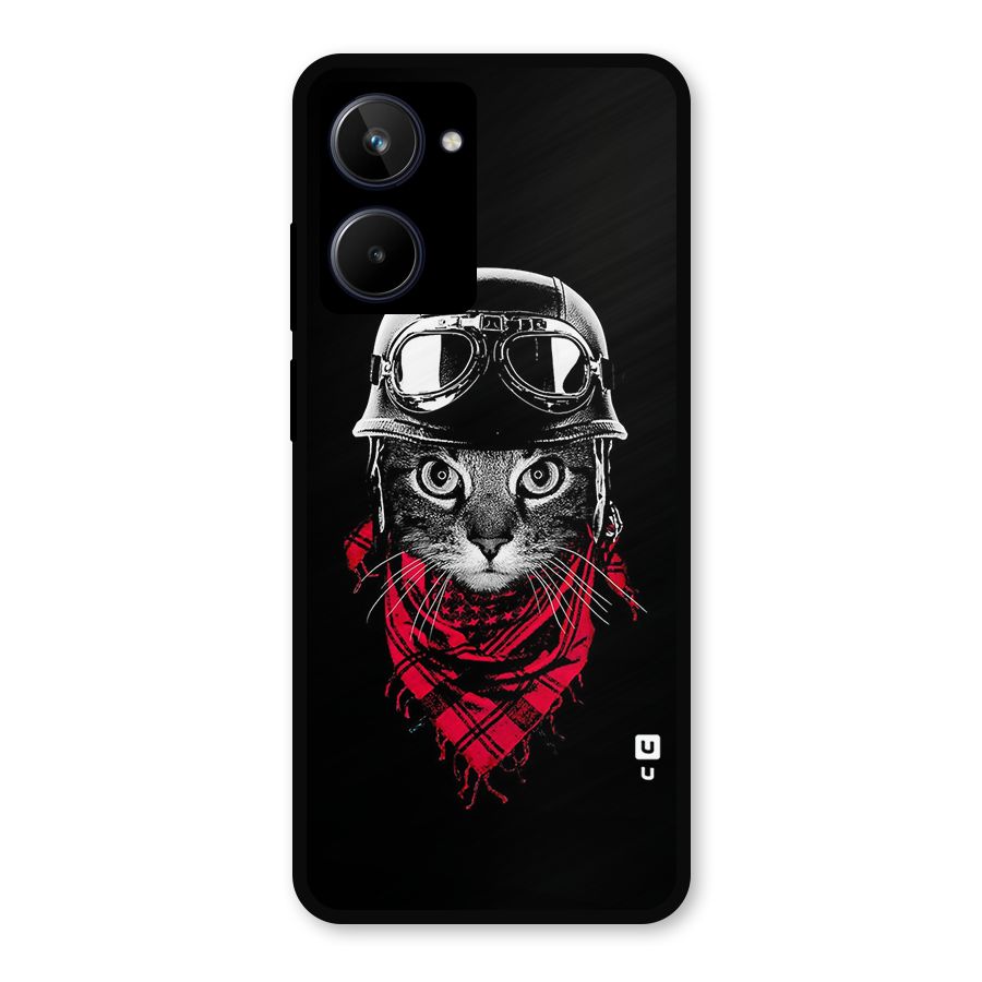 Cool Biker Cat Metal Back Case for Realme 10