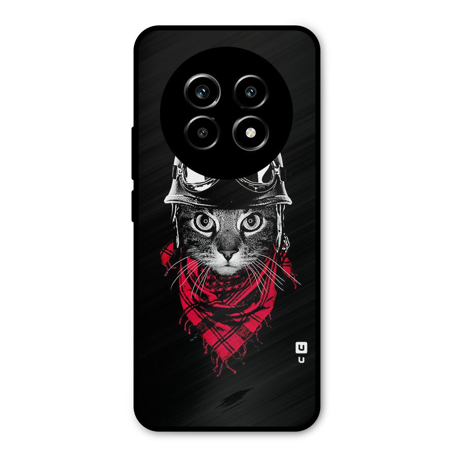 Cool Biker Cat Metal Back Case for Realme 14 Pro Lite
