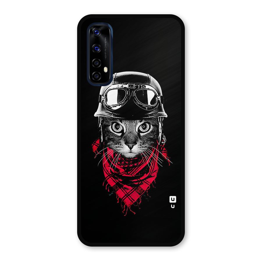 Cool Biker Cat Metal Back Case for Realme 7