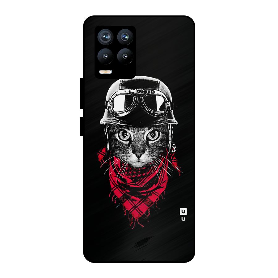 Cool Biker Cat Metal Back Case for Realme 8 Pro