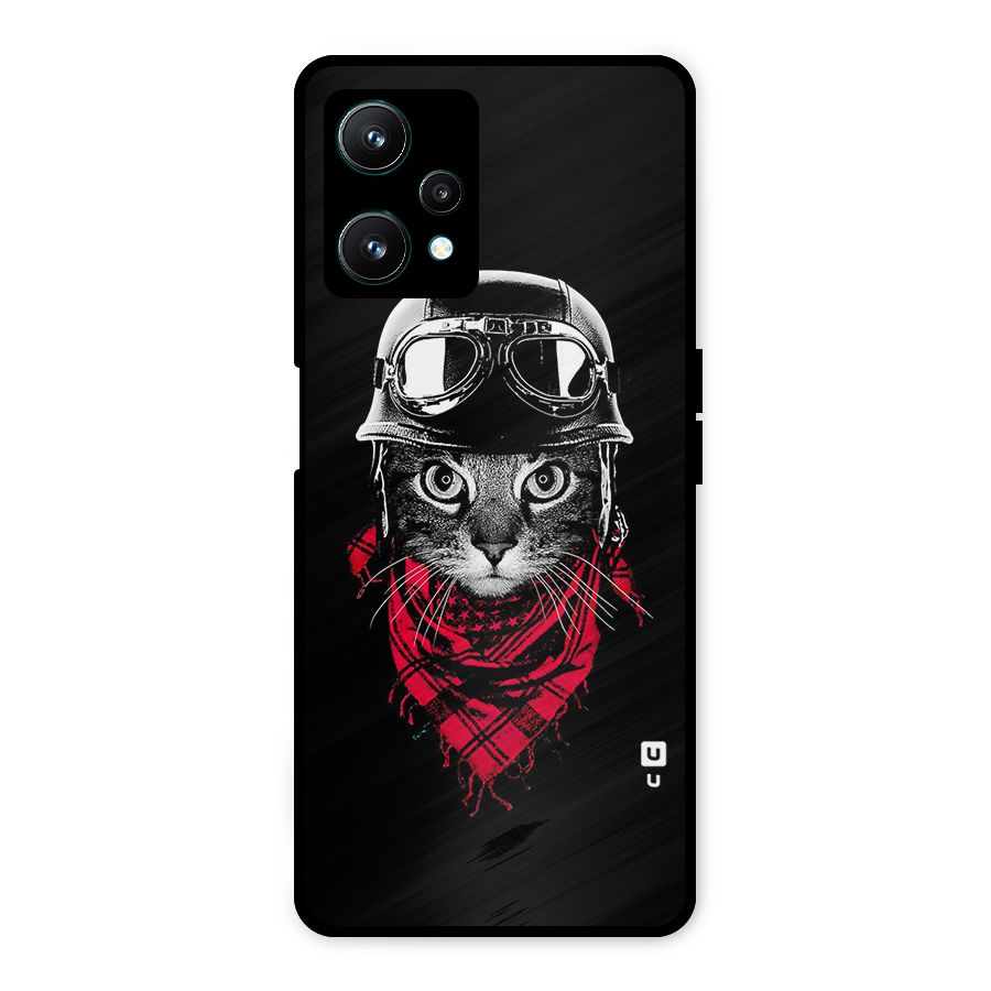 Cool Biker Cat Metal Back Case for Realme 9 Pro 5G
