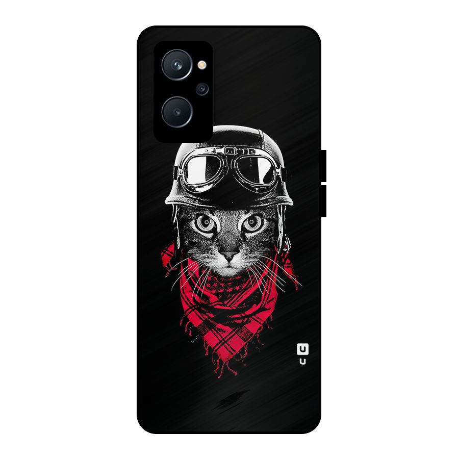 Cool Biker Cat Metal Back Case for Realme 9i 5G