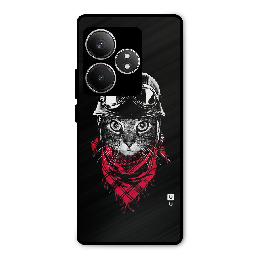 Cool Biker Cat Metal Back Case for Realme GT 6T