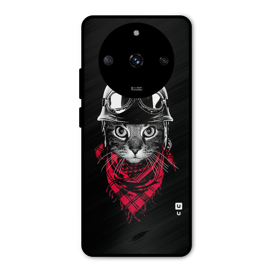 Cool Biker Cat Metal Back Case for Realme Narzo 60 5G