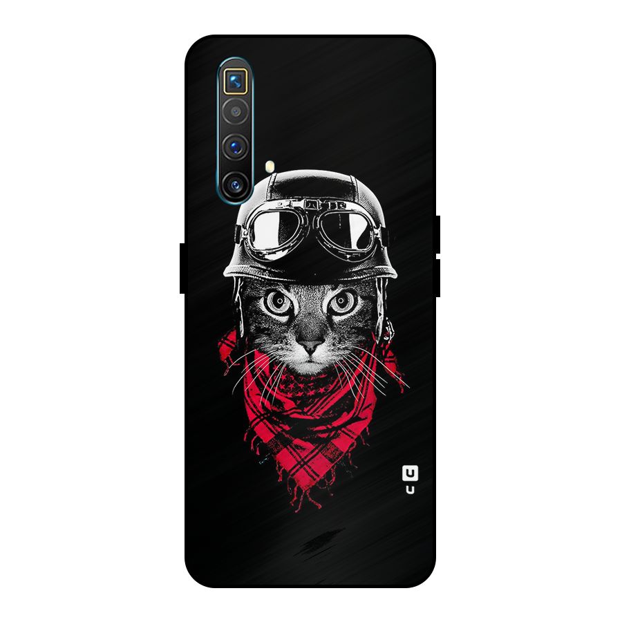 Cool Biker Cat Metal Back Case for Realme X3