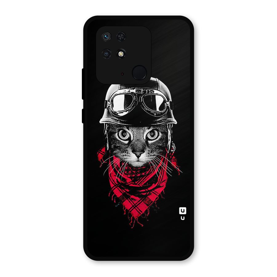 Cool Biker Cat Metal Back Case for Redmi 10 Power