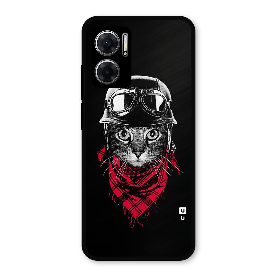 Cool Biker Cat Metal Back Case for Redmi 11 Prime 5G