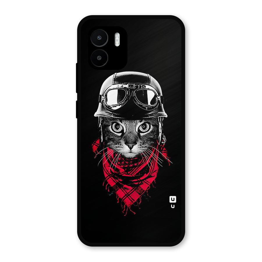 Cool Biker Cat Metal Back Case for Redmi A2