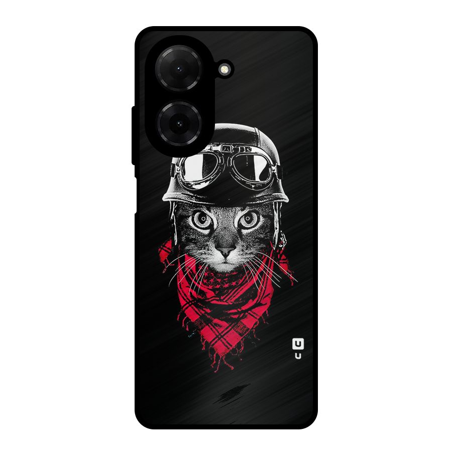 Cool Biker Cat Metal Back Case for Redmi A5 4G