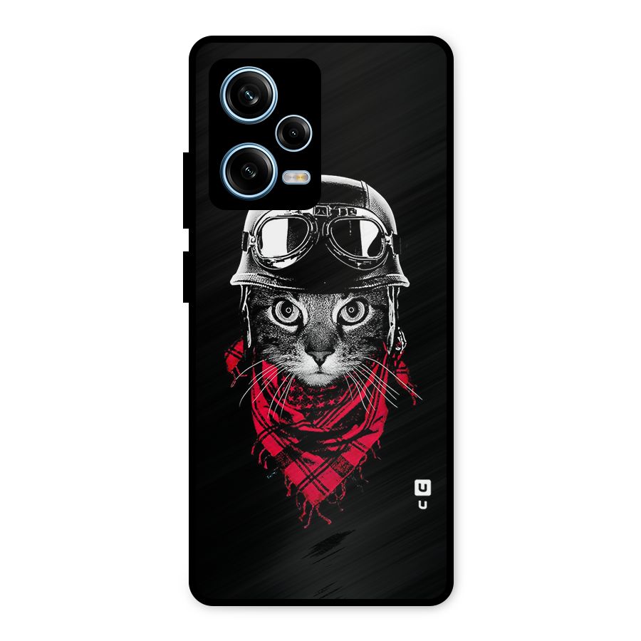 Cool Biker Cat Metal Back Case for Redmi Note 12 Pro